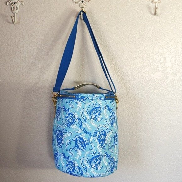 Lilly Pulitzer Insulated Round Beach Cooler Adjustable Strap - Picture 2 of 5